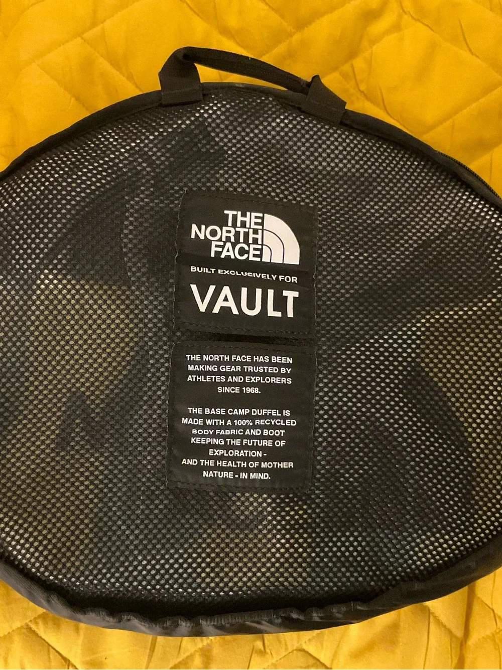 The North Face Yellow & Teal Striped Duffel Bag